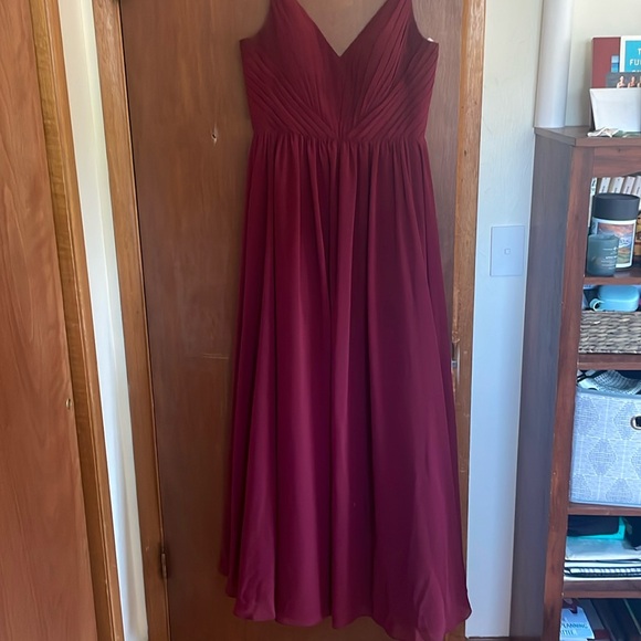 Revelry Penelope Chiffon Bridesmaid Dress in Marsala LONG - Picture 6 of 9